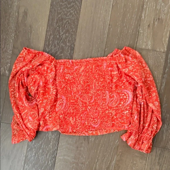 STATE Women's Red Paisley Wrap Blouse - Picture 6 of 8